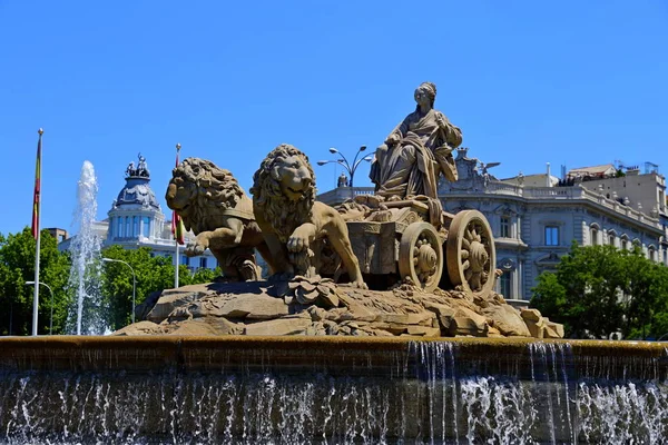 Fontaine Plaza Cibeles Devant Palacio Comunicaciones Madrid Espagne — Photo