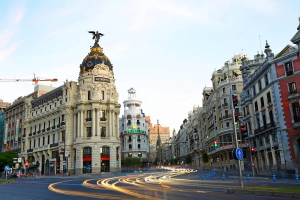 Stadsgezicht Aan Calle Alcala Gran Belangrijkste Winkelstraat Madrid Spanje Europa — Stockfoto