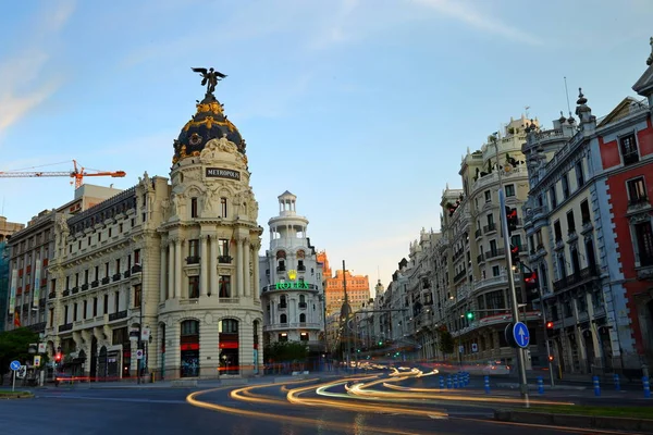 Stadsgezicht Aan Calle Alcala Gran Belangrijkste Winkelstraat Madrid Spanje Europa — Stockfoto