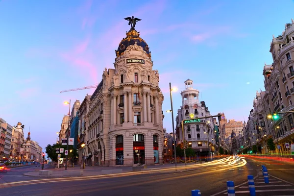 Stadsgezicht Aan Calle Alcala Gran Belangrijkste Winkelstraat Madrid Spanje Europa — Stockfoto