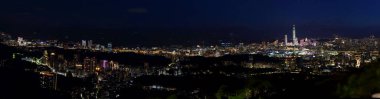 Taipei 'nin modern şehri, binalar şehir manzaraları Tayvan' ın başkentini gösteriyor..