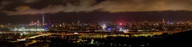 Taipei 'nin modern şehri, binalar şehir manzaraları Tayvan' ın başkentini gösteriyor..