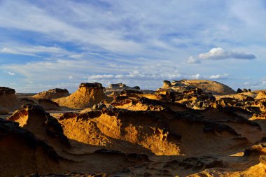 Yehliu Geopark 'taki doğal kaya oluşumu, Wanli, New Taipei City, Tayvan' ın en ünlü harikalarından biri..