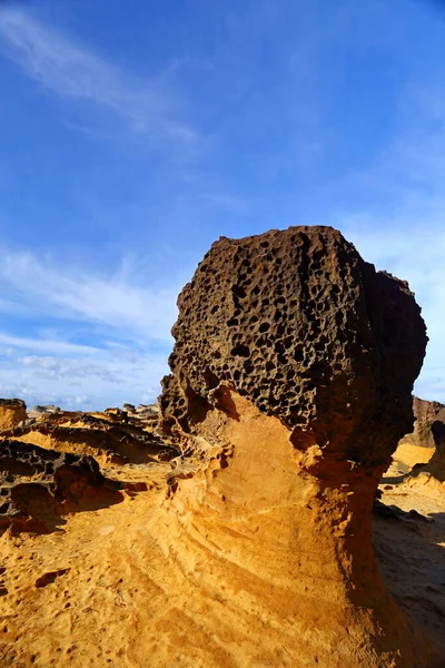 Natural rock formation at Yehliu Geopark, one of most famous wonders in Wanli, New Taipei City, Taiwan.