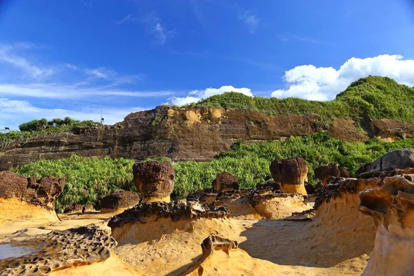 Natürliche Felsformation Yehliu Geopark Einem Der Berühmtesten Wunder Wanli New — Stockfoto