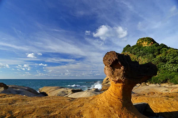 Natural Rock Formation Yehliu Geopark One Most Famous Wonders Wanli — Stock Photo, Image