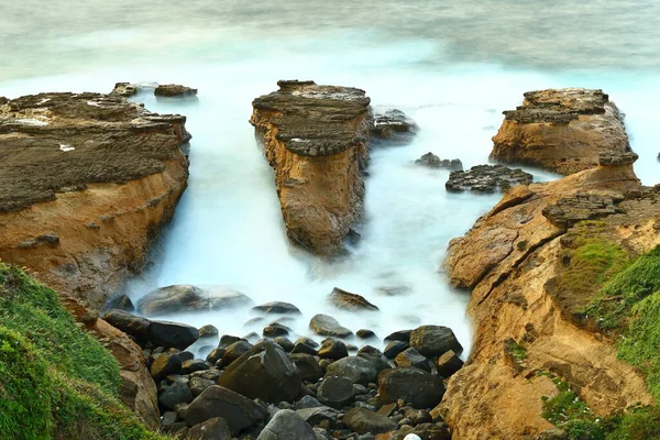 Берегові Скелі Північному Сході National Scenic Area Тайбей Тайвань — стокове фото