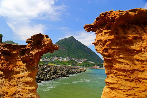 Formações Rochosas Costeiras Northeast Coast National Scenic Area Taipei Taiwan — Fotografia de Stock