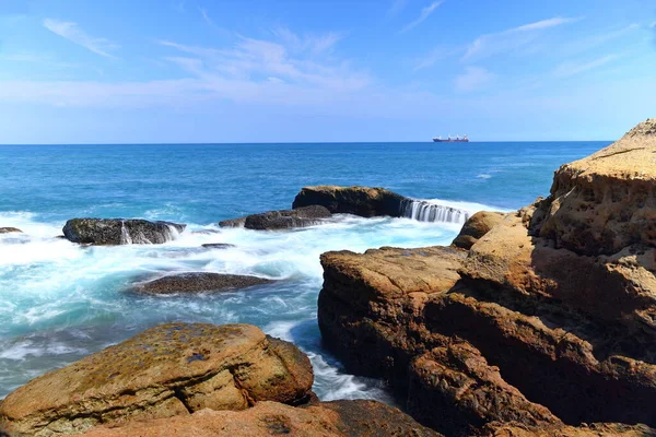 Берегові Скелі Північному Сході National Scenic Area Тайбей Тайвань — стокове фото