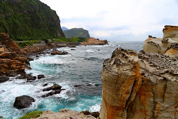 Прибрежные Скалы Нани Северо Восточное Побережье Тайбэй Тайвань — стоковое фото