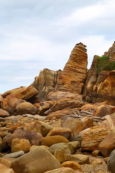 Formações Rochosas Costeiras Nanya Northeast Coast National Scenic Area Taipei — Fotografia de Stock