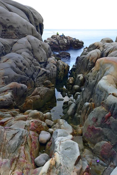 Formations Rocheuses Côtières Dans Région Pittoresque Nationale Côte Nord Est — Photo