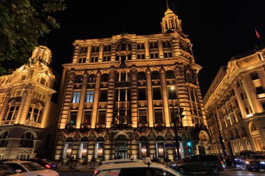 The Bund (Waitan) Şangay, Çin 'de bulunan liman kenarı tarzı binalar..