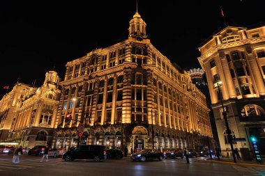 The Bund (Waitan) Şangay, Çin 'de bulunan liman kenarı tarzı binalar..