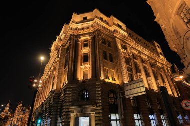 The Bund (Waitan) Şangay, Çin 'de bulunan liman kenarı tarzı binalar..