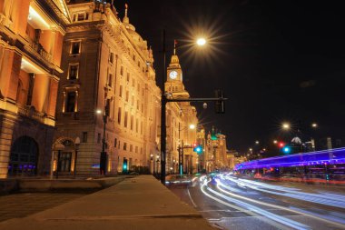 The Bund (Waitan) Şangay, Çin 'de bulunan liman kenti tarzı binalar..