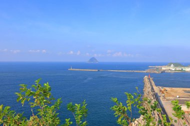 Keelung limanının Zhongshan İlçesi, Keelung Şehri, Tayvan manzarası