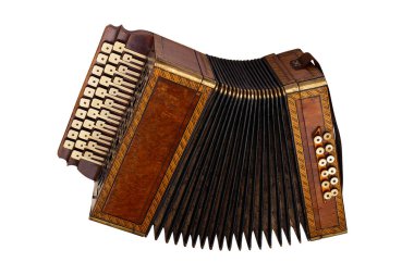 Beyaz arka plan üzerinde izole müzik aleti akordeon