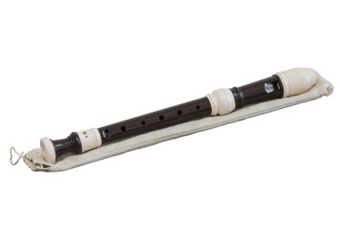 Beyaz arka plan üzerinde izole blok flüt klasik müzik aleti olduğunu