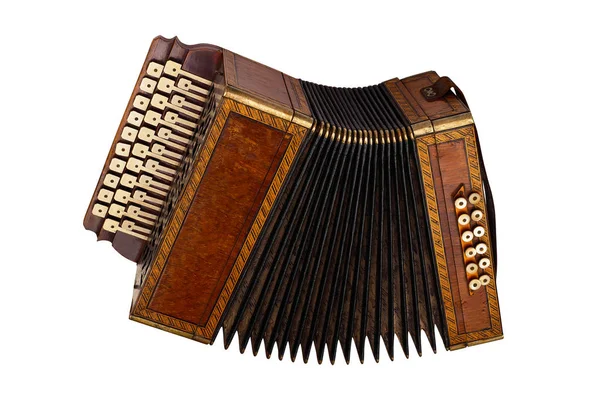 Instrument Muzyczny Akordeon Białym Tle — Zdjęcie stockowe