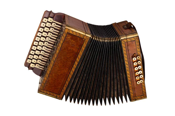 Muziekinstrument Accordeon Geïsoleerd Witte Achtergrond — Stockfoto