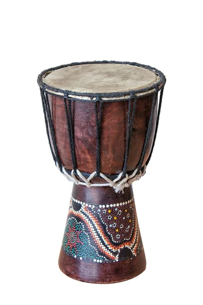 Afrikaanse Drum Geïsoleerd Witte Achtergrond — Stockfoto