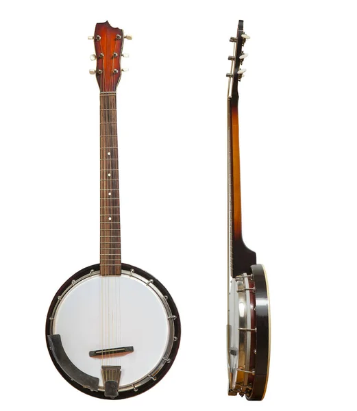 String Banjo Instrument Muzyczny Białym Tle — Zdjęcie stockowe