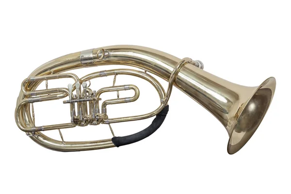 Classical Wind Musical Instrument Baritone Euphonium Isolated White Background — Stock Photo, Image