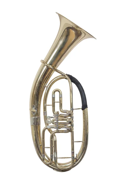 Klassieke Wind Muziekinstrument Bariton Euphonium Geïsoleerd Witte Achtergrond — Stockfoto