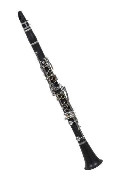 Clarinetto Classico Strumento Musicale Fiato Isolato Sfondo Bianco — Foto Stock