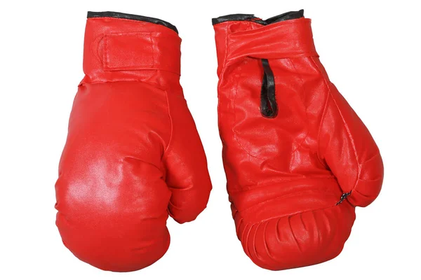 Red Boxing Gloves Isolated White Background — Stock Photo, Image