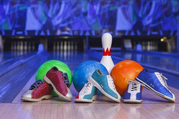 Chaussures Bowling Quilles Boule Pour Jouer Bowling — Photo