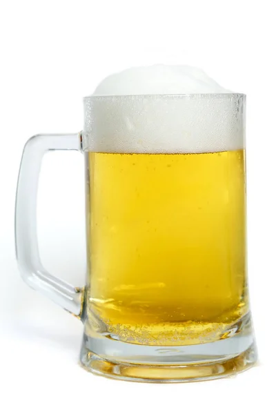Caneca Cerveja Isolada Fundo Branco — Fotografia de Stock