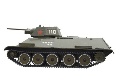Russian tank of world war II, the old Soviet tank isolated on a white background clipart
