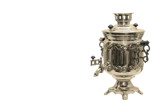 Samovar Antigo Isolado Fundo Branco — Fotografia de Stock