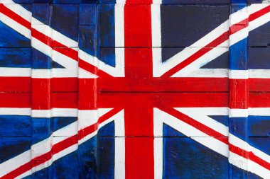 doku ahşap yüzey üzerinde İngiliz bayrağı