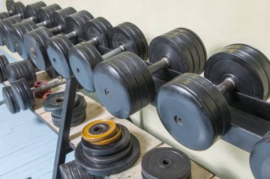 Dambıl vücut geliştiriciler closeup için