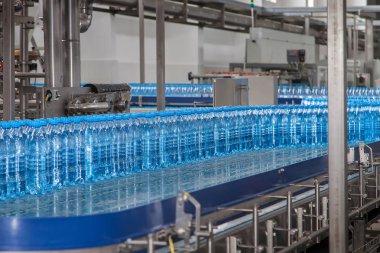 Plastik şişe su şişeleme için konveyör