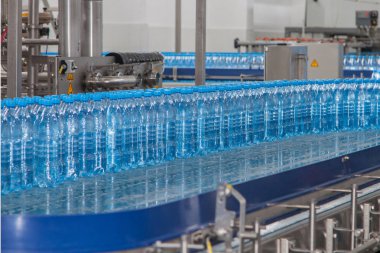 Plastik şişe su şişeleme için konveyör