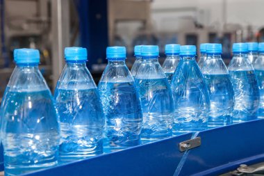 Plastik şişe su şişeleme için konveyör