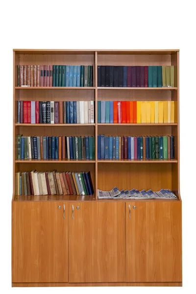 Bookcase Isolated White Background — Fotografia de Stock