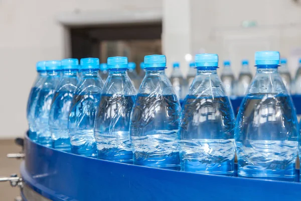 Transportador Para Embotellado Agua Botellas Plástico — Foto de Stock