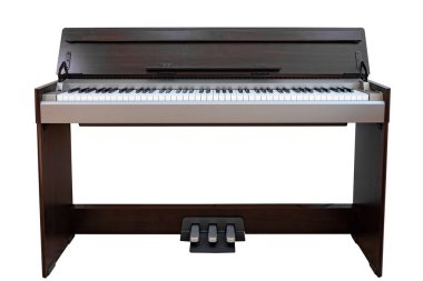 Beyaz arka plan üzerinde izole klasik müzik aleti elektrikli piyano