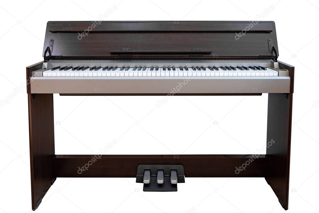 classical musical instrument electric piano isolated on white background