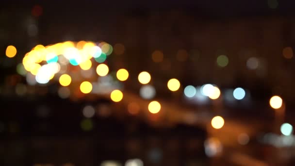 Bokeh Texture Blurred Background Multi Colored Lights Big City Lights — Stock Video