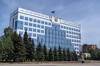 Kostanay, Kazakistan Cumhuriyeti - 24 Mayıs 2019, Kostanay bölgesel Akimat idari binası, Kostanay konumlar Orta kesiminde
