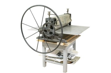 Beyaz arka planda izole Vintage baskı basın