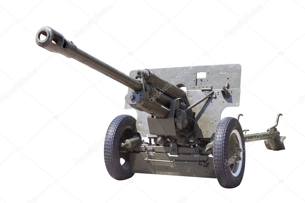 military gun, heavy weapon isolated on white background