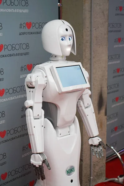 Czelabińsk Federacja Rosyjska Czerwca 2019 Wystawa Robotów Przewodnik Robot Kobieta — Zdjęcie stockowe