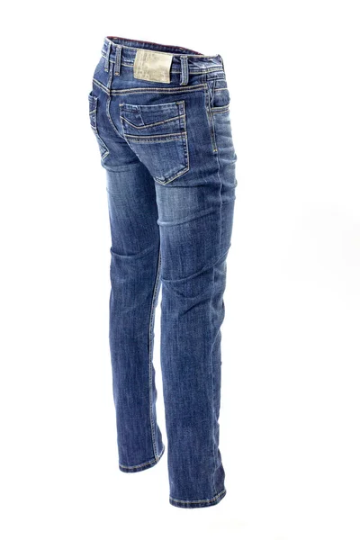 Män Blå Jeans Isolerad Vit Bakgrund — Stockfoto